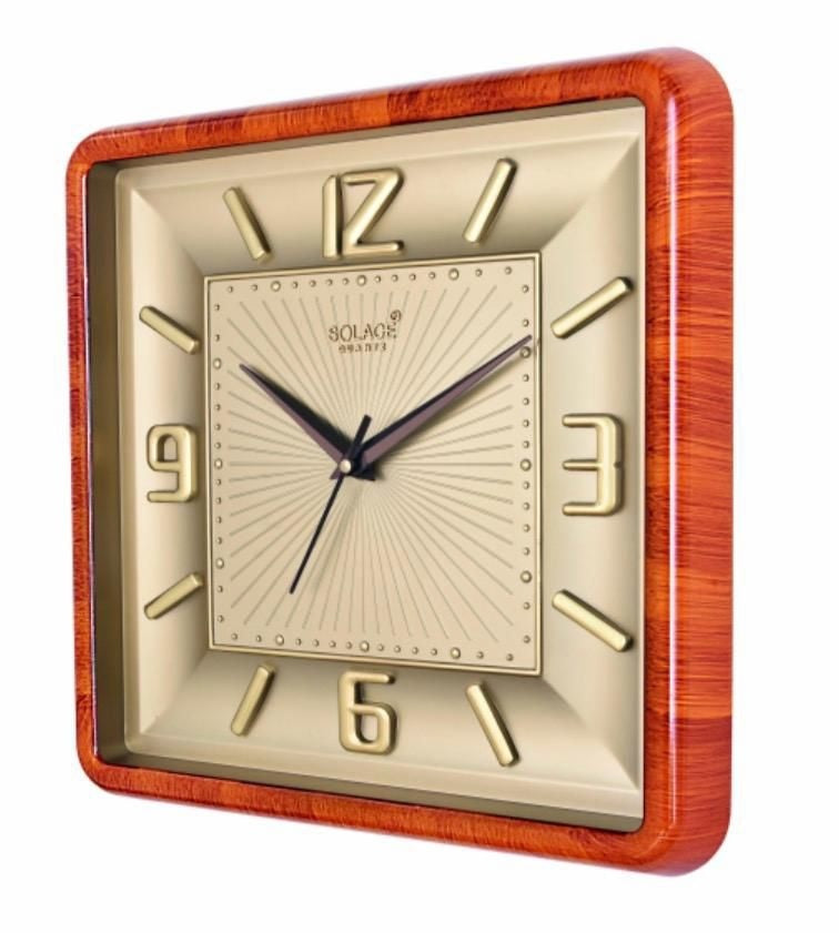 Solace Wooden Finish Designer Wall Clock – Clocks Wall Decor