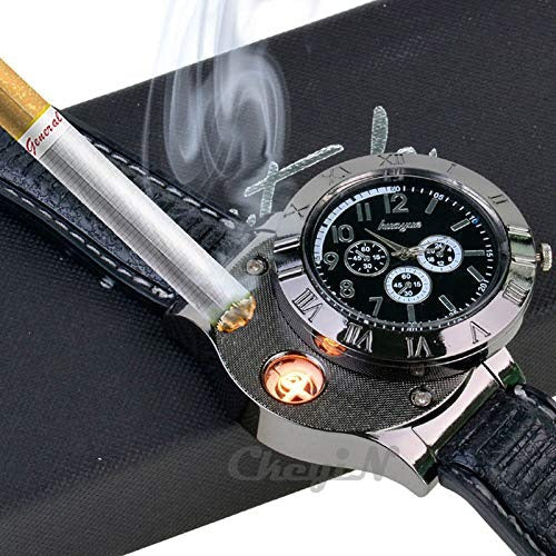 Military USB Lighter Watch for Men – Windproof, Rechargeable & Stylish Gift