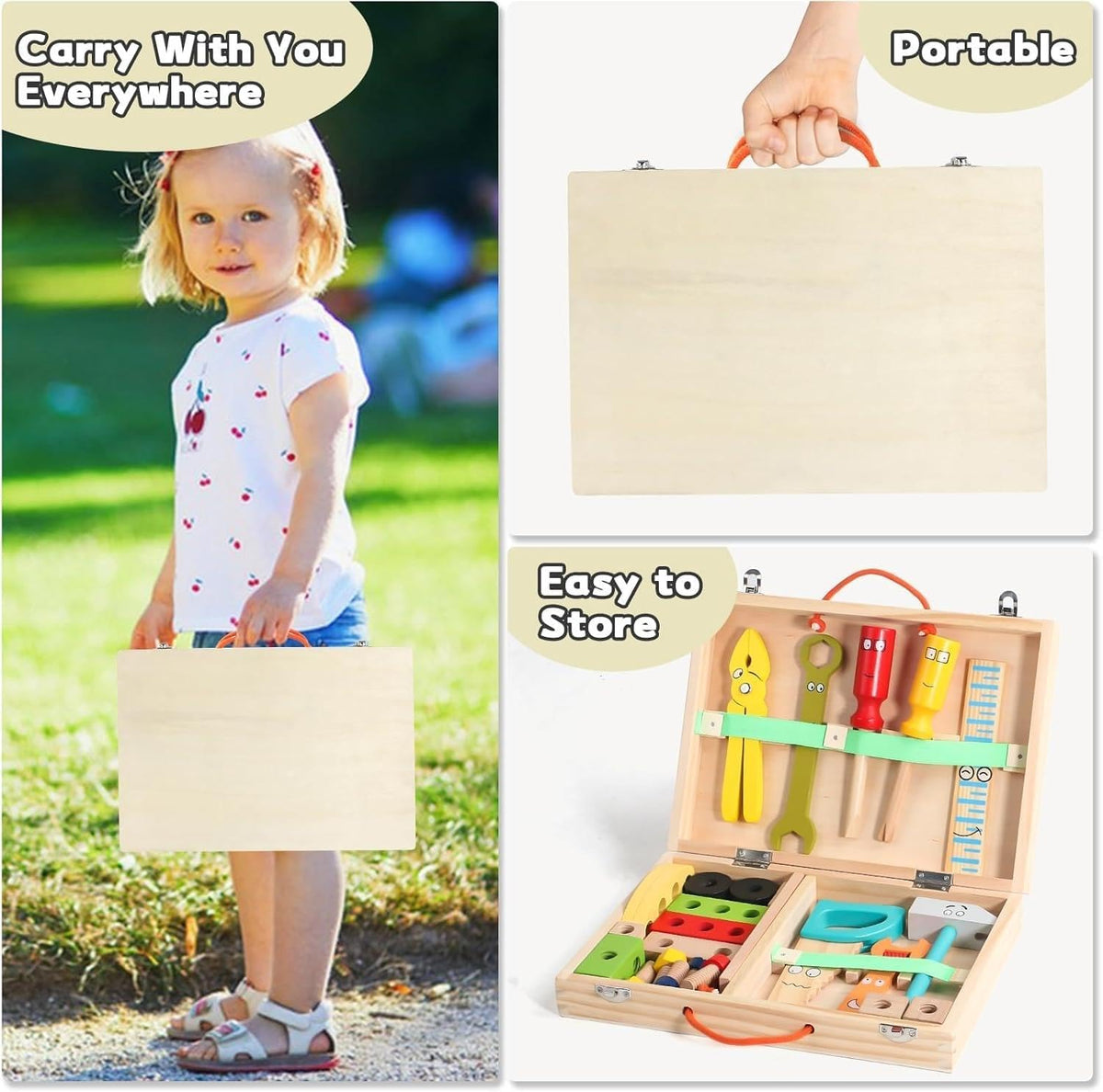 Wooden Simulation Toolbox Toy – Pretend Play Toys