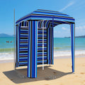 5 8 X 5 8 Cabana Umbrella With Walls Vents Ruffles Carry Bag Beach Umbrella Blue Stripe