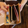 Women's Fashion Long Wallet Clutch - Elegant Hollow Out Leaf Design Zipper Closure Wristlet Handbag With Card Slots & Phone Compartment, Trendy Evening Purse For Ladies & Girls