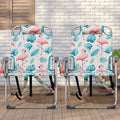 63x70x99cm Heightened Oxford Cloth Silver White Aluminum Tube Bearing Beach Chair Flamingo