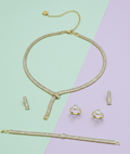 Baguette Lariat Jewelry Set