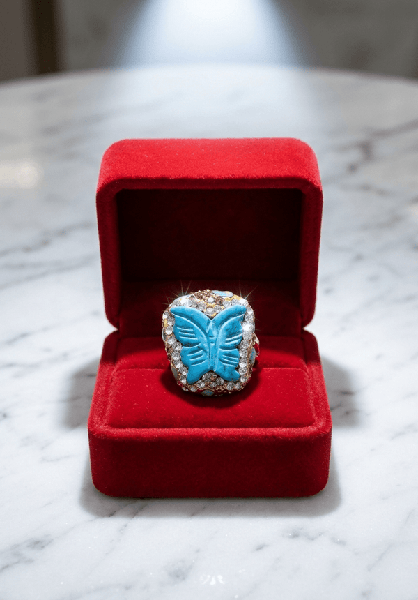 Butterfly Crystal Statement Ring – Jewelry Watches
