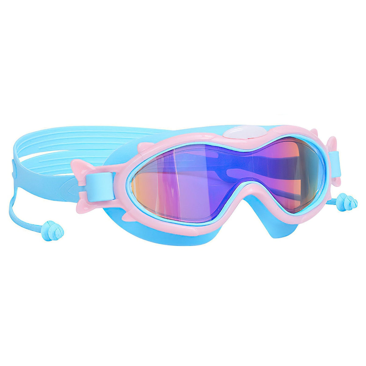 3 Colors Option 1pc Kids Swim Goggles With Ear Plugs UV Protection Anti Fog Leak Proof Wide