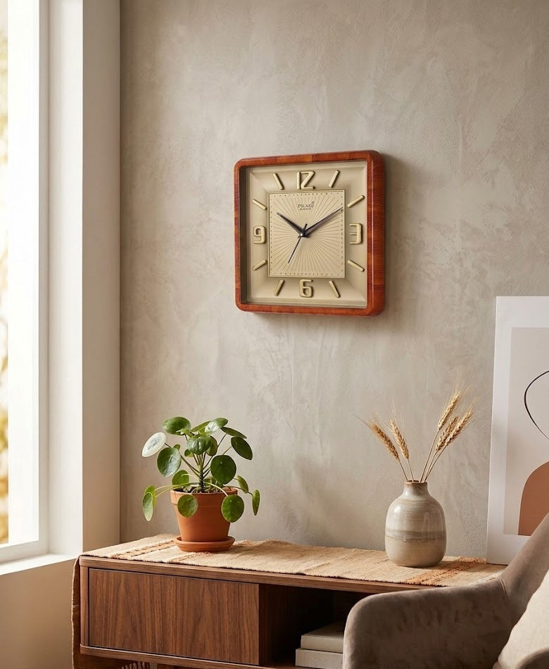 Solace Wooden Finish Designer Wall Clock