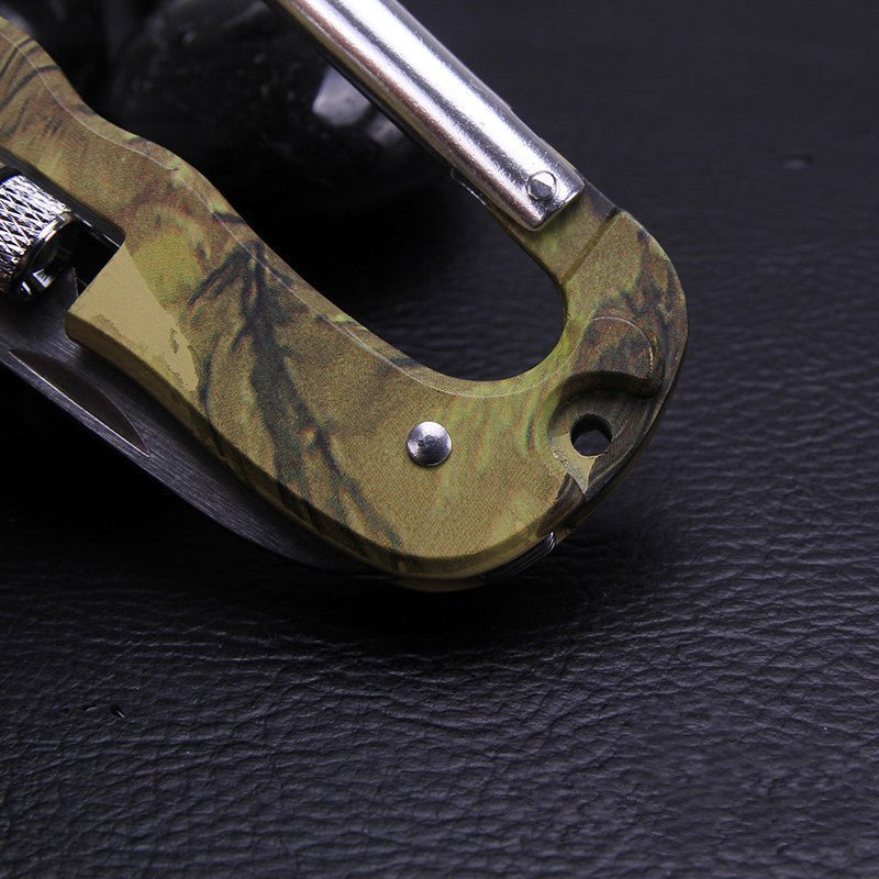 Camouflage Clasp Knife Saw Screwdriver Multifunctional Outdoor Tools 5-in-1 Carabiner