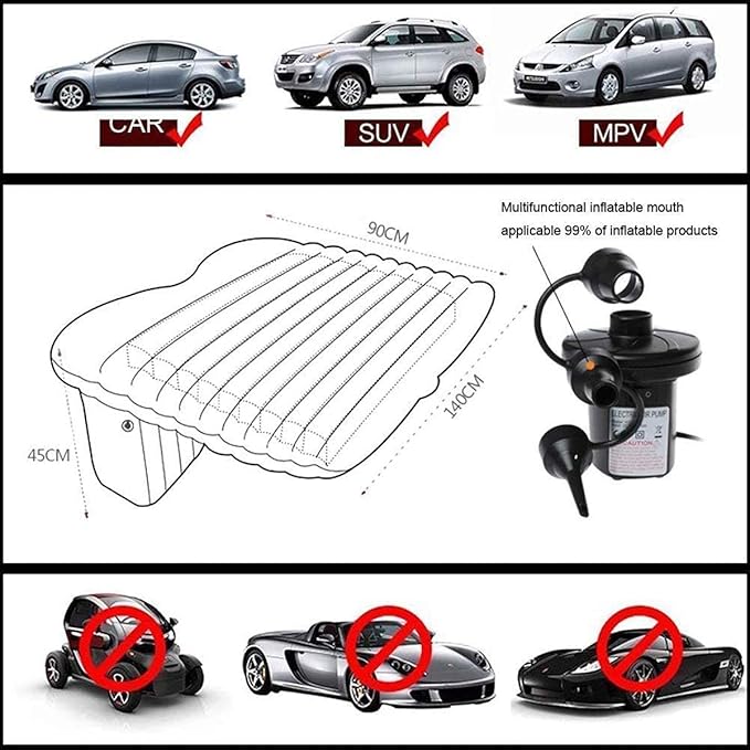 Inflatable Car Travel Air Mattress – Back Seat Sleep Bed