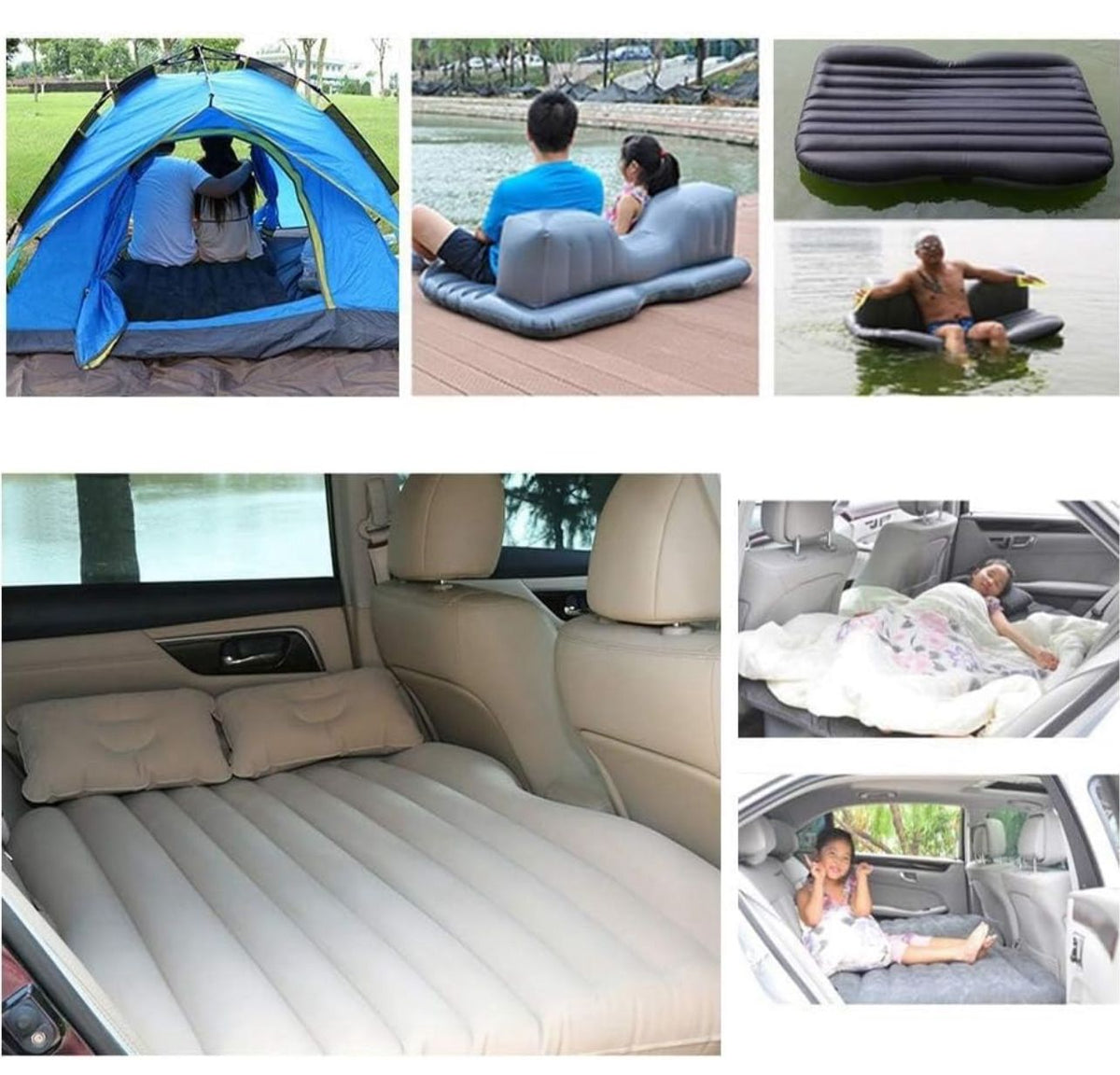 Inflatable Car Travel Air Mattress – Back Seat Sleep Bed