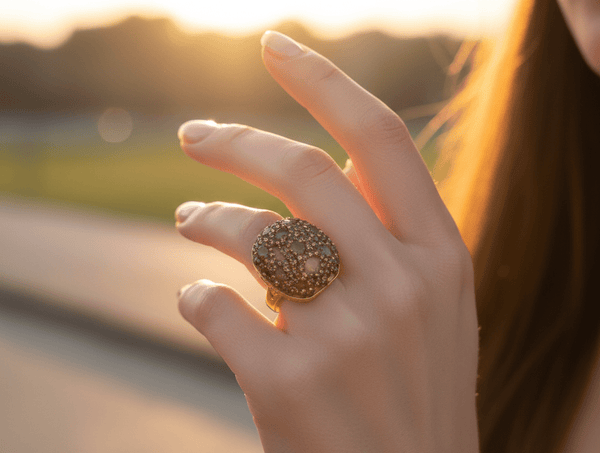 Champagne Crystal Dome Statement Ring – Jewelry Watches