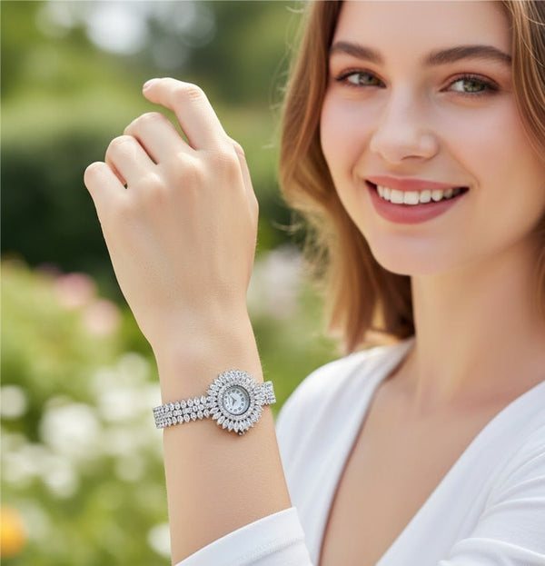 Classic Round Luxe Crystal Watch – Home & Kitchen