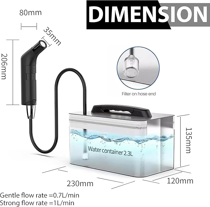 Compact Rechargeable Bidet Sprayer for Travel