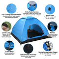 1pc 4 Persons Camping Waterproof Tent Instant Setup Tent With Mosquito Net Doors Carrying Bag