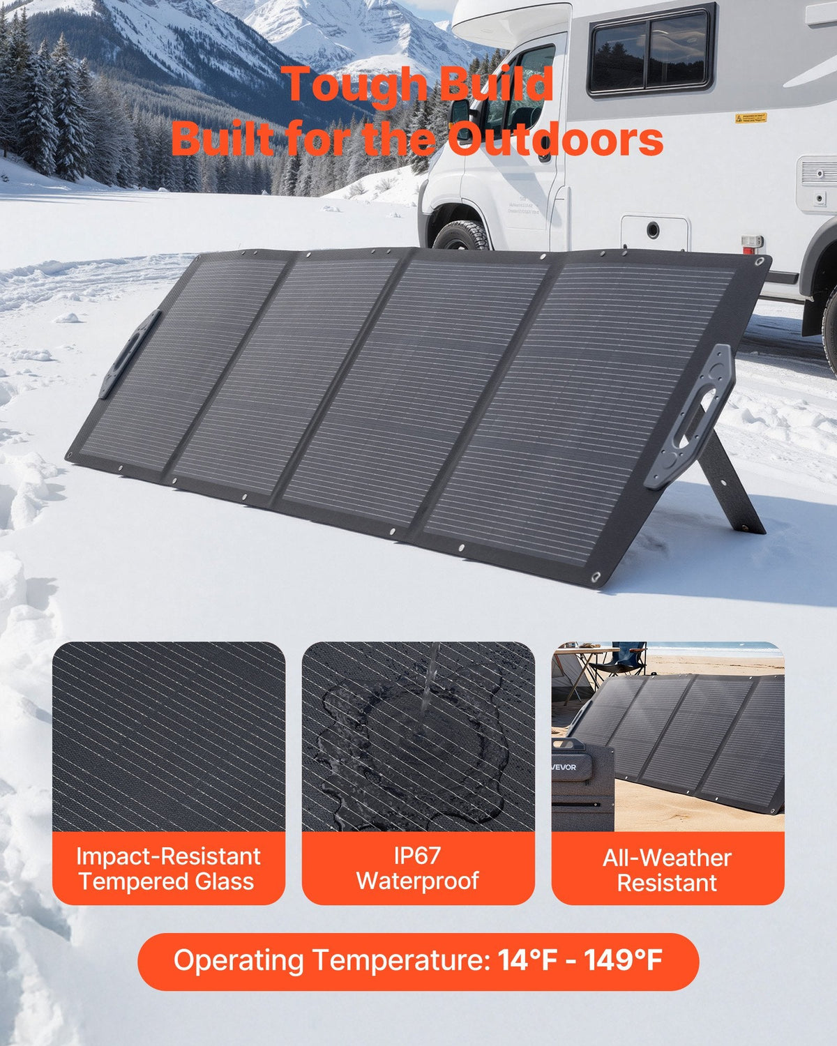 200w Foldable Solar Panel 24 High Efficiency Portable Monocrystalline Solar Panel Charger With