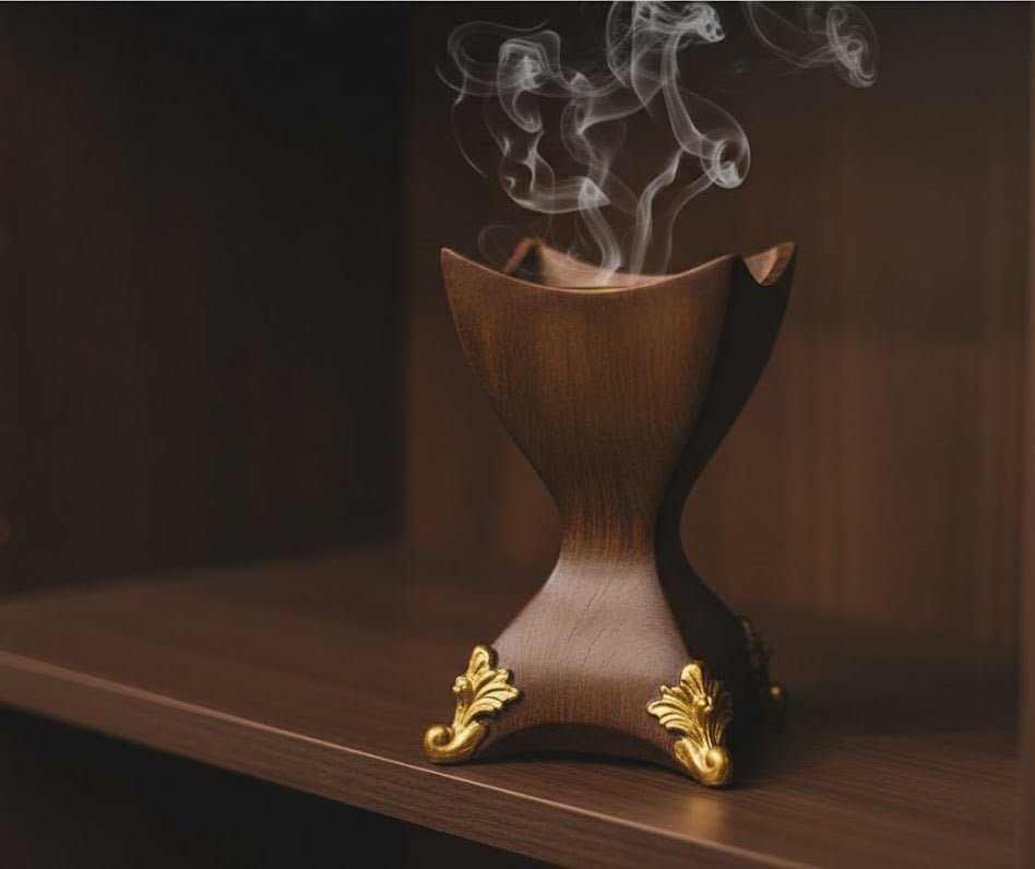 Decorative Incense Burner with Gold Accents – Home & Kitchen