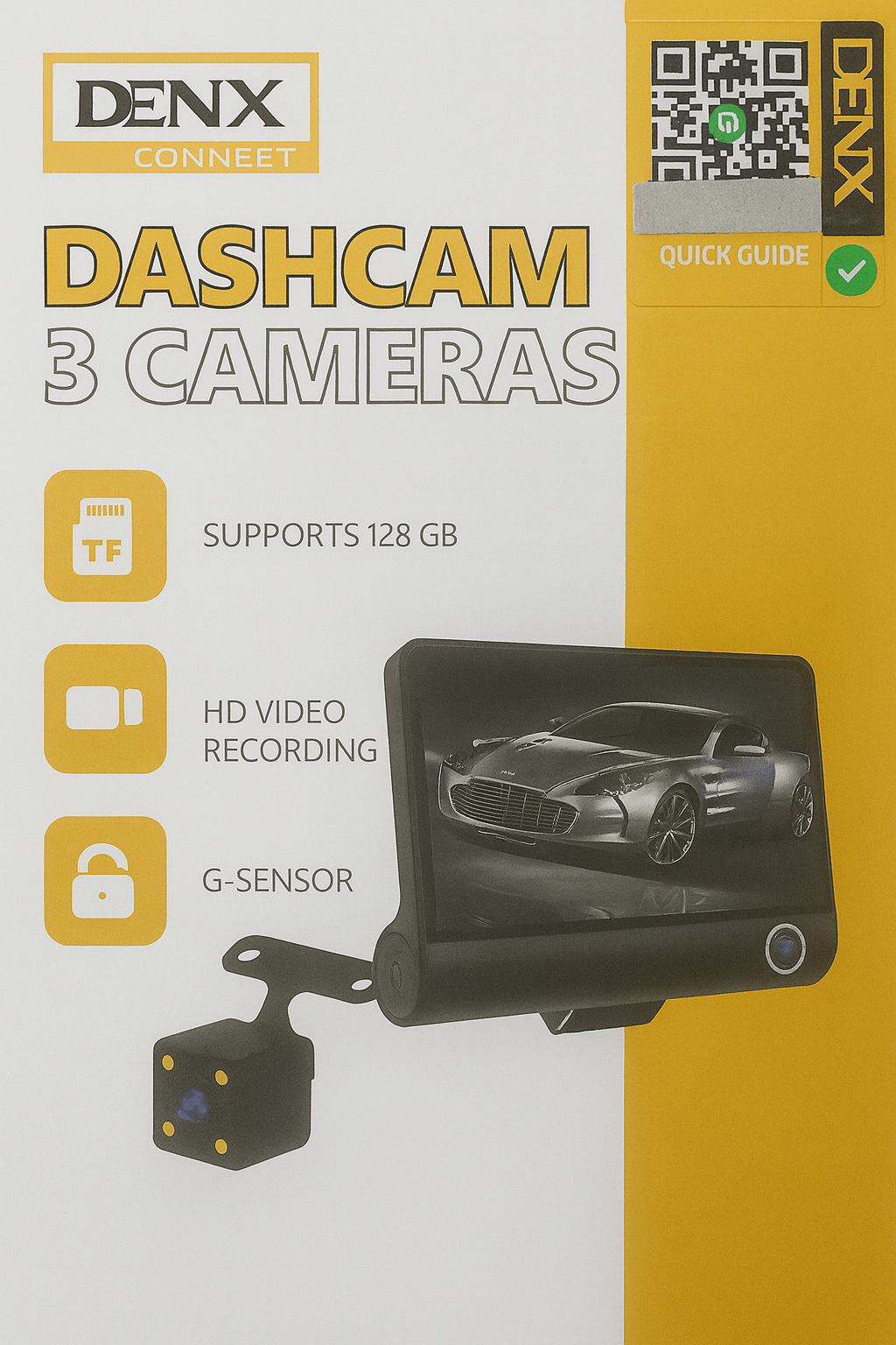 Denx - Dashcam 3 Camera System – Car Accessories