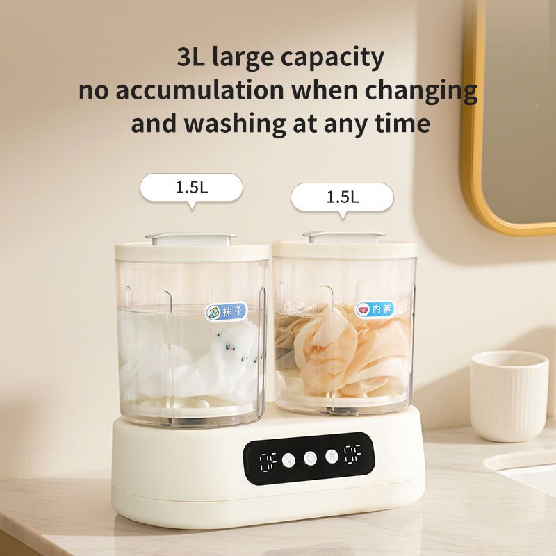 Double-Bucket Mini Washing Machine – Bathroom Laundry