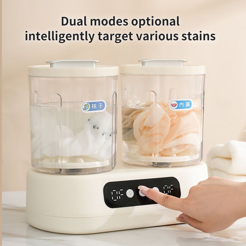 Double-Bucket Mini Washing Machine – Bathroom Laundry