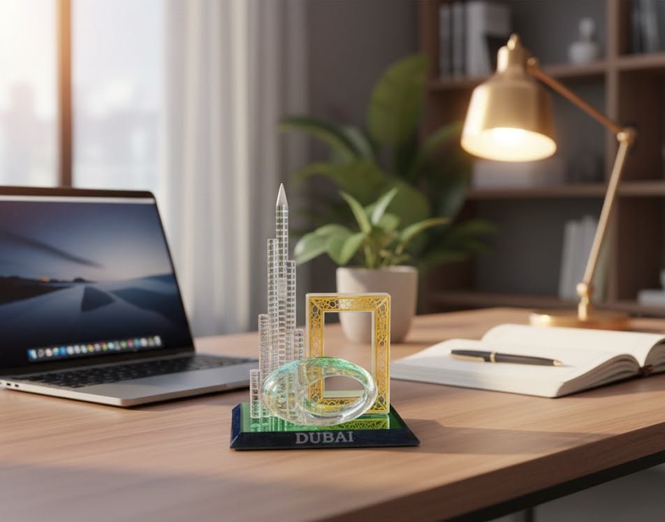 Dubai Skyline Crystal Souvenir Showpiece – Home Decor Lighting