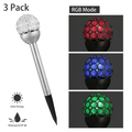 Solarek 3 Pcs Outdoor Solar Lights IP44 Waterproof Ball Rgb Light Garden Decor Lamp Landscape