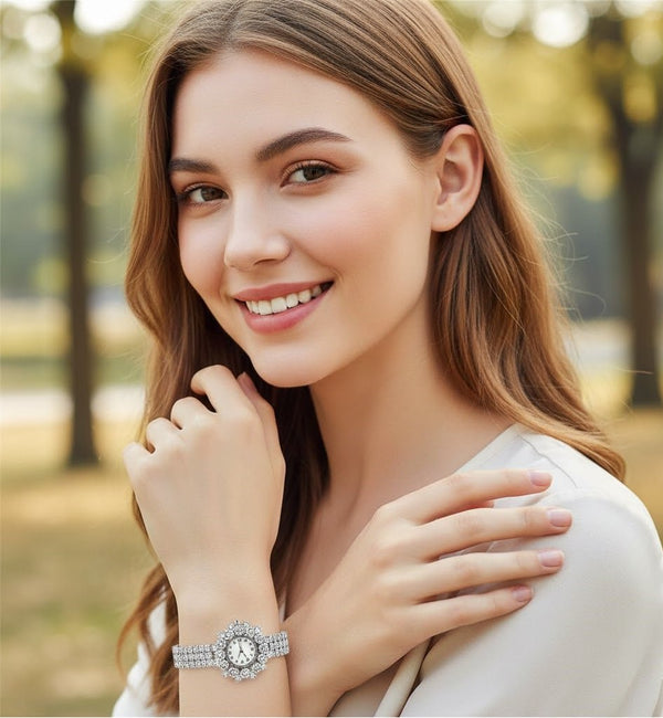 Elegant Pearl Halo Watch – Home & Kitchen