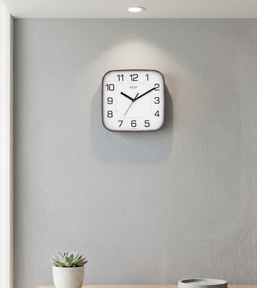 Solace Classic Minimal Square Wall Clock – Clocks Wall Decor