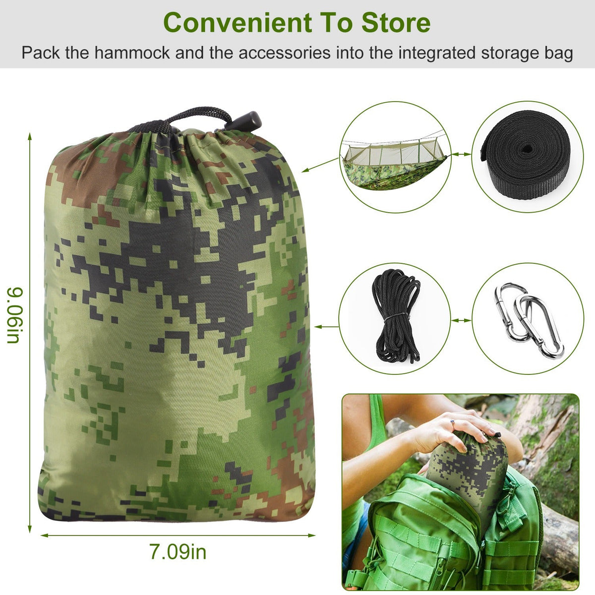 Camping Hammock Portable Double Hammock With Net
