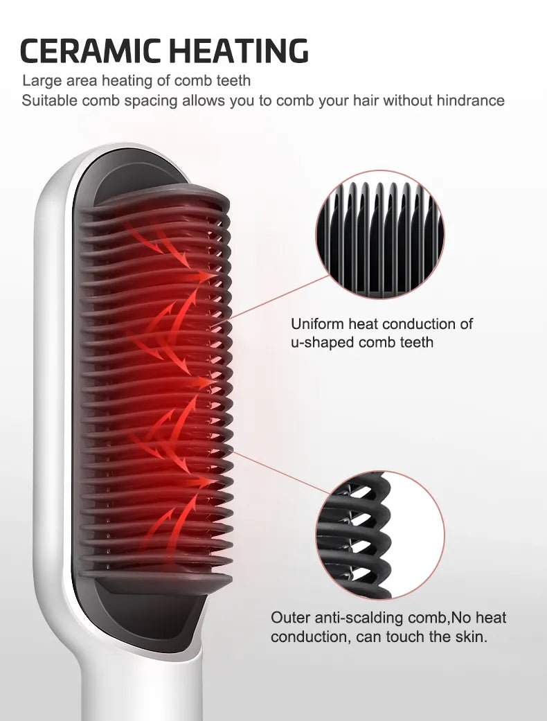 Electric Hair Straightening Comb – Fast & Safe Styling Brush