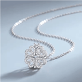 Flower Four Leaf Clower Hearts Necklace