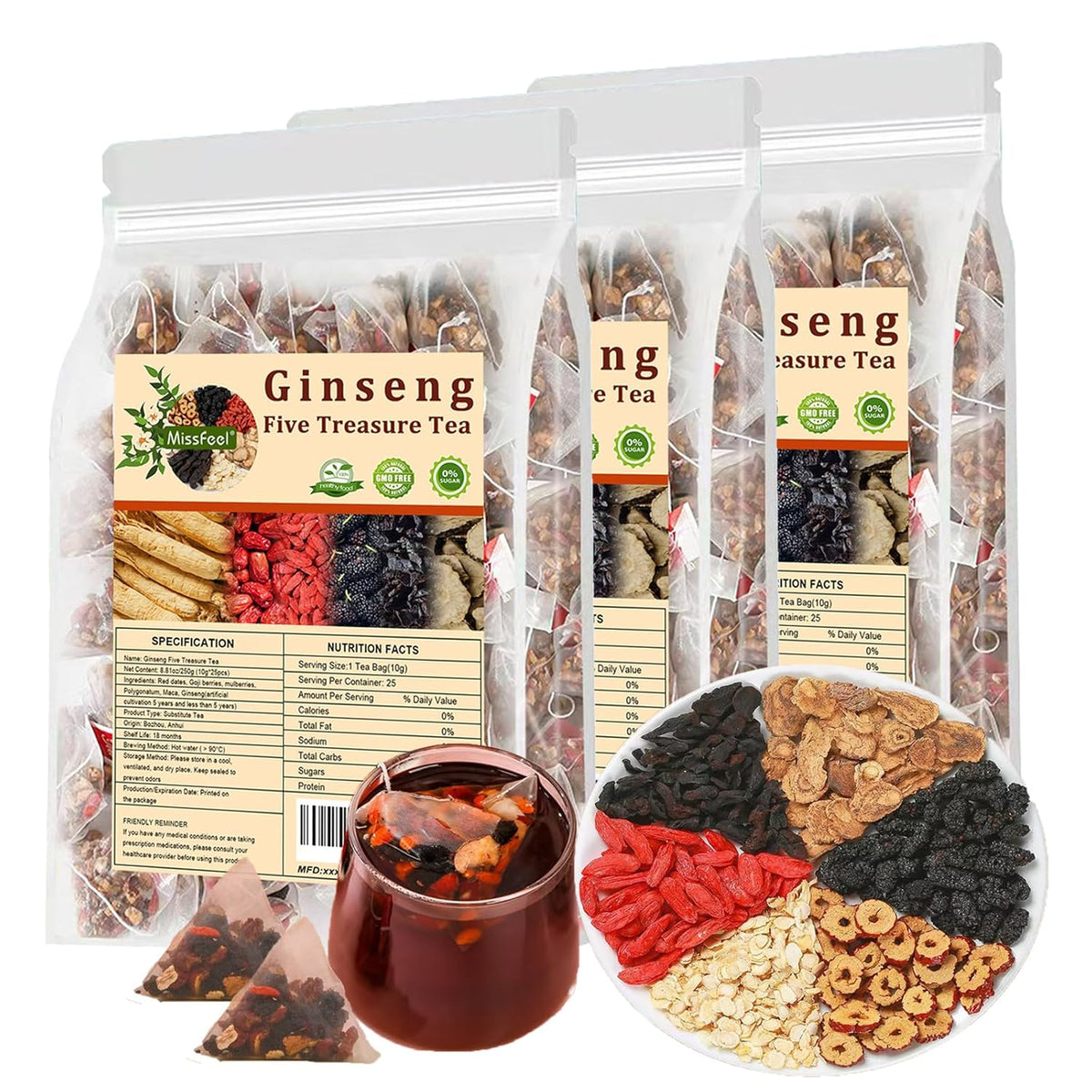 Ginseng Five Treasure Tea – Tea Coffee Drinkware
