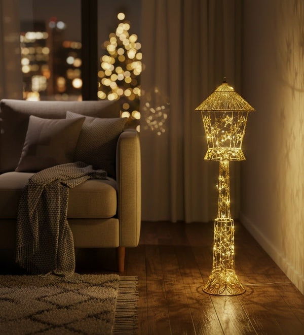 Gold Decorative LED Lantern Stand – Lighting Torches