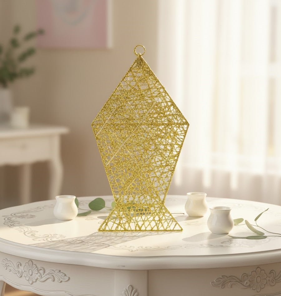 Gold Glitter Decorative Hanging Lantern – Home & Kitchen