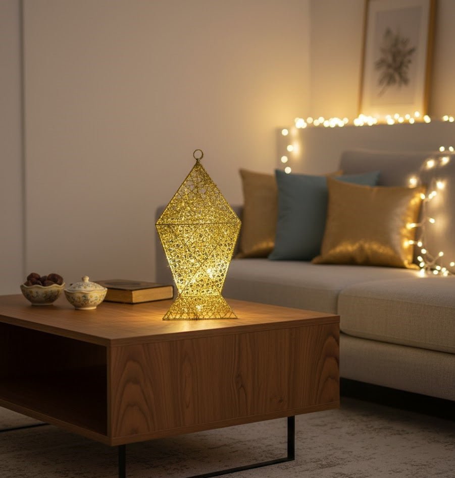 Gold Glitter Decorative Hanging Lantern – Home & Kitchen