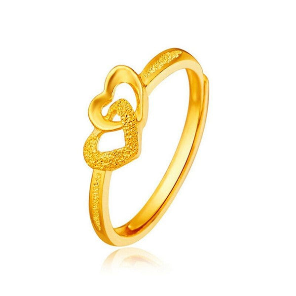 Gold Plated Retro Heart Ring – Jewelry Watches