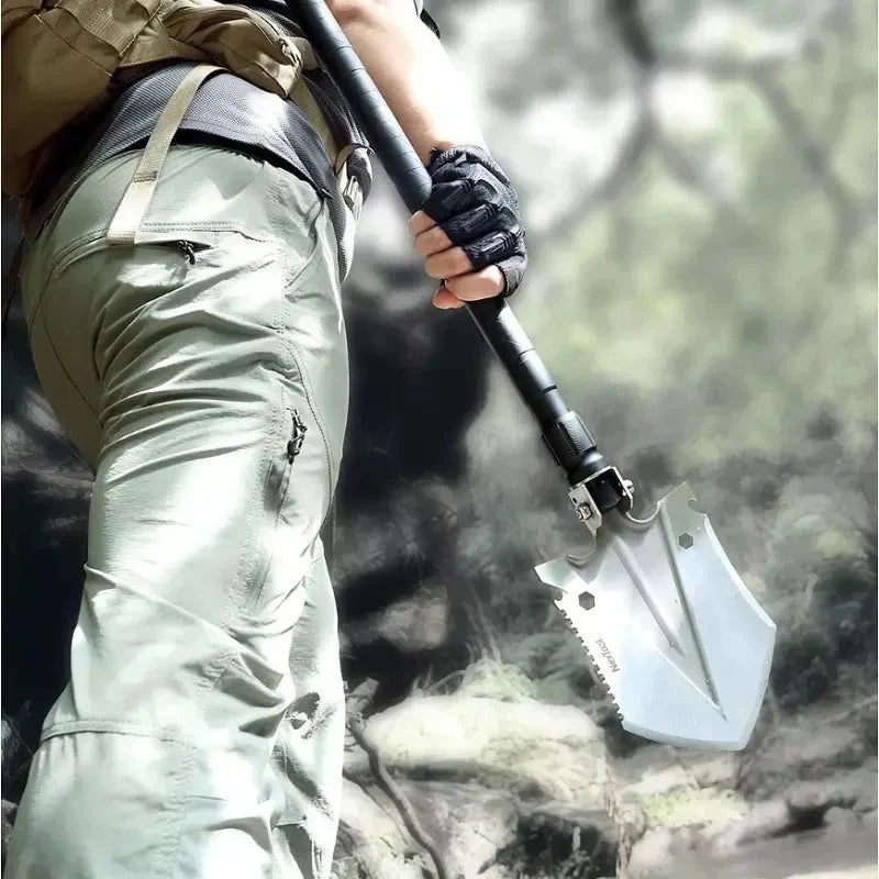 HEPU - 10-in-1 Multi-Purpose Survival Shovel Tool Set