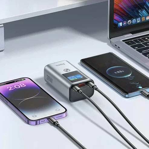 Hoco Q17A LED Power Bank – 30W PD Fast Charging | 22.5W QC3.0 | Compact & Stylish Design