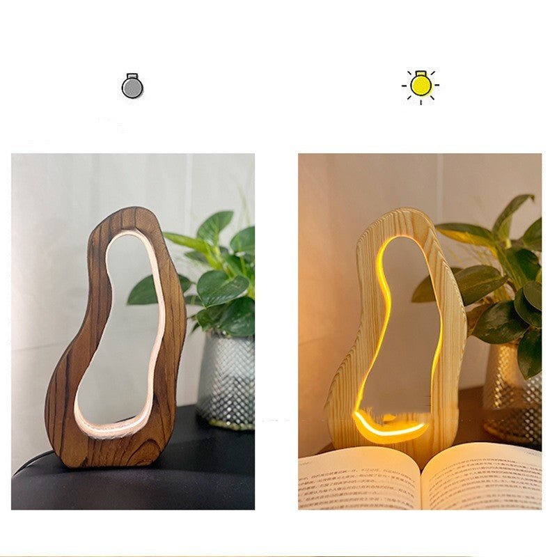 Hollow Design LED Wooden Table Lamp – Workspace Lighting