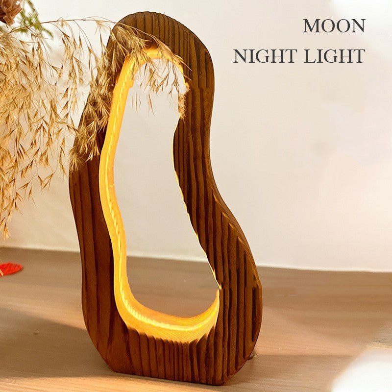 Hollow Design LED Wooden Table Lamp – Workspace Lighting