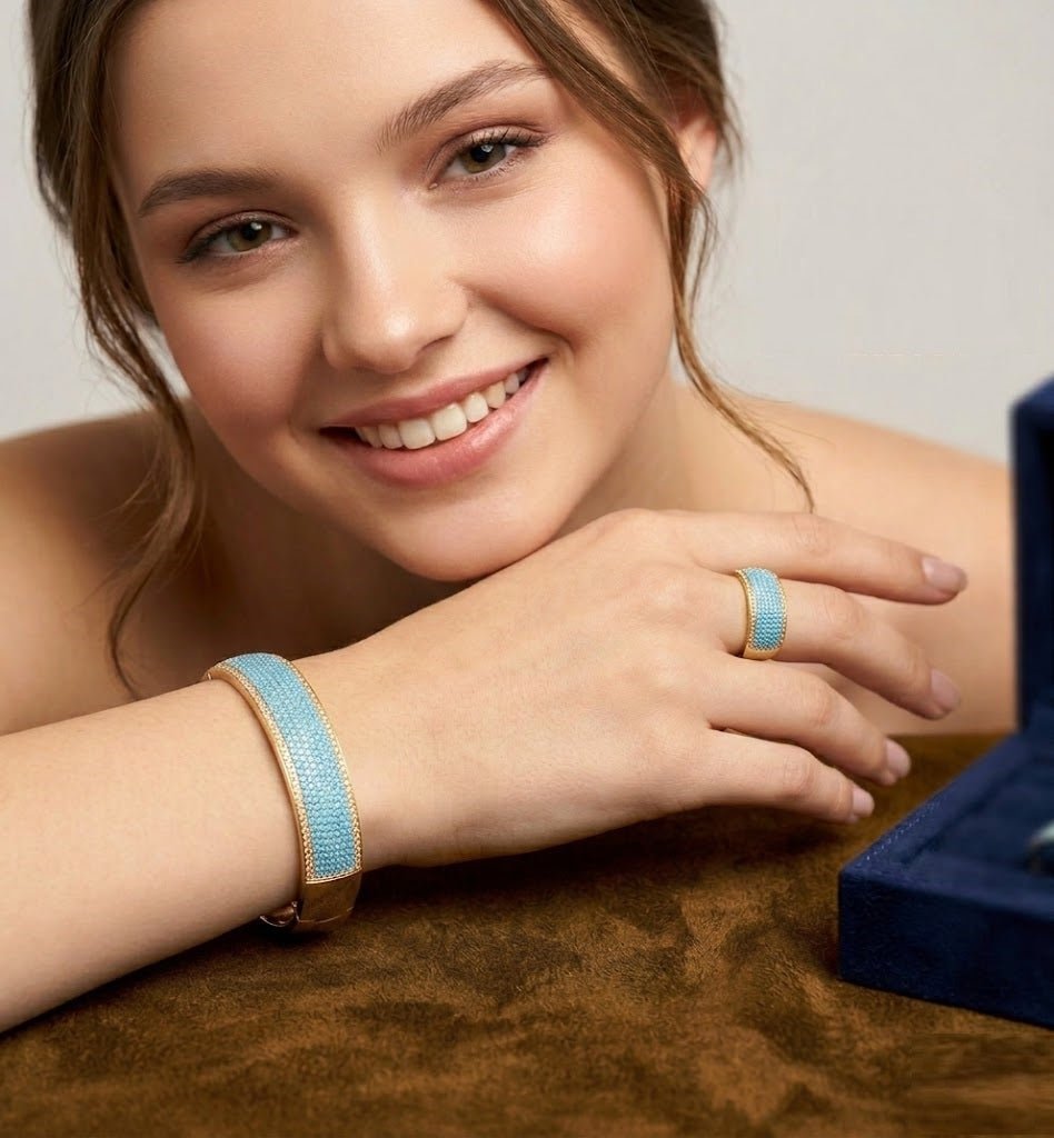 Honeycomb Luxe Crystal Kada Set