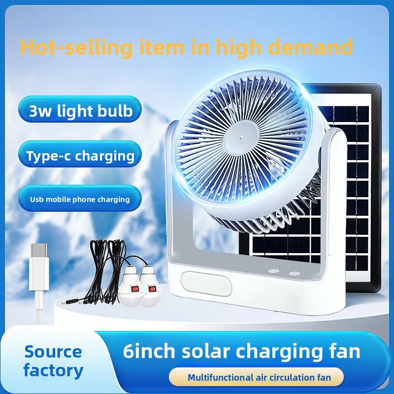 4-in-1 Solar Rechargeable Fan – Fans Cooling
