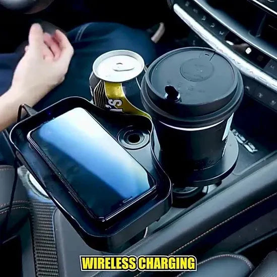 Car Cup Holder with 15W Wireless Charging – Fast & Secure Mount