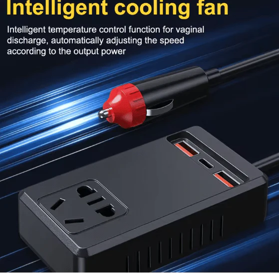 C12 Intelligent Car Power Inverter | 150W AC Converter with USB-A & USB-C Ports