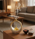 Islamic Round Crescent Frame with Hanging Golden Dome Showpiece