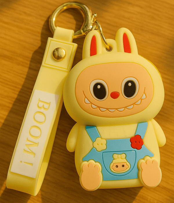 Labubu - Flocked Bunny Wrist‑Strap Keychain – Keychains Small Accessories