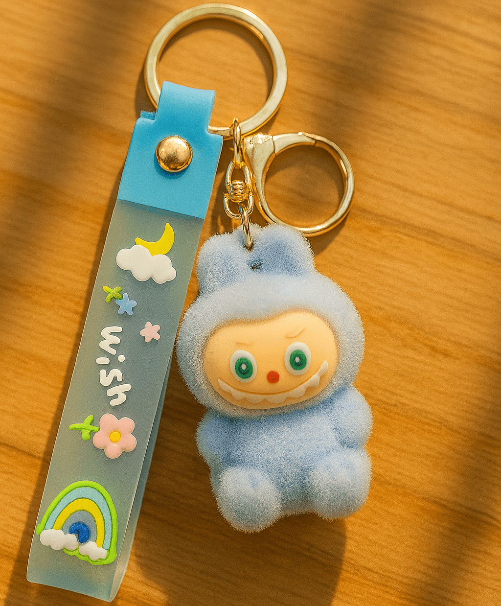 Labubu - Wish & Fuzz Rainbow Wrist‑Strap Keychain