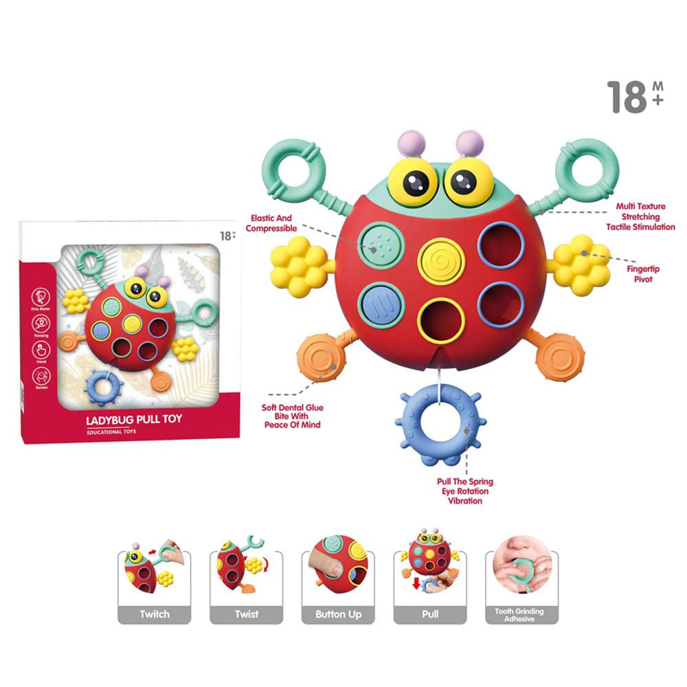 Ladybug Pull Toy – Pretend Play Toys