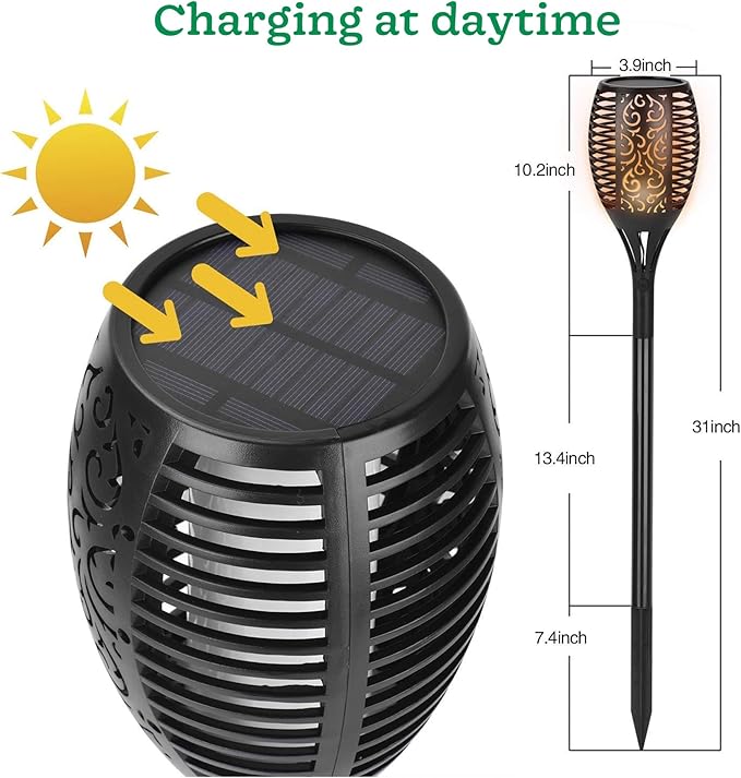 LED Solar Torch Light with Light Control – Lighting Torches
