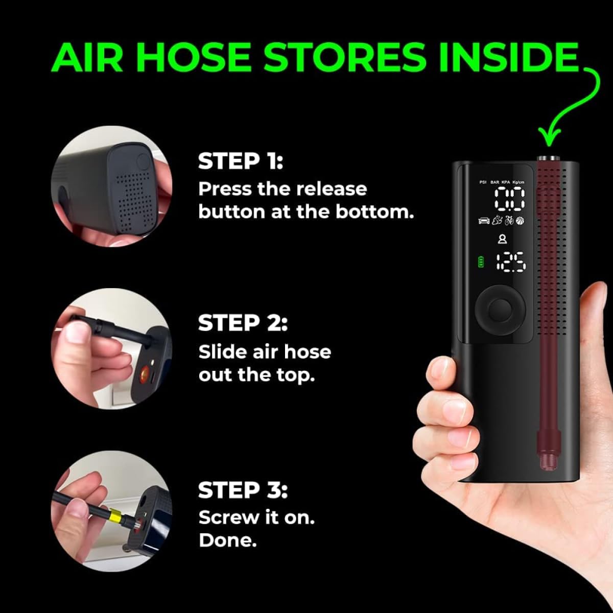 Lenovo - Portable Car Air Compressor