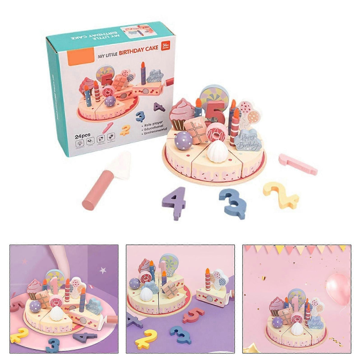 Little Birthday Cake Play Set – Pretend Play Life Skills