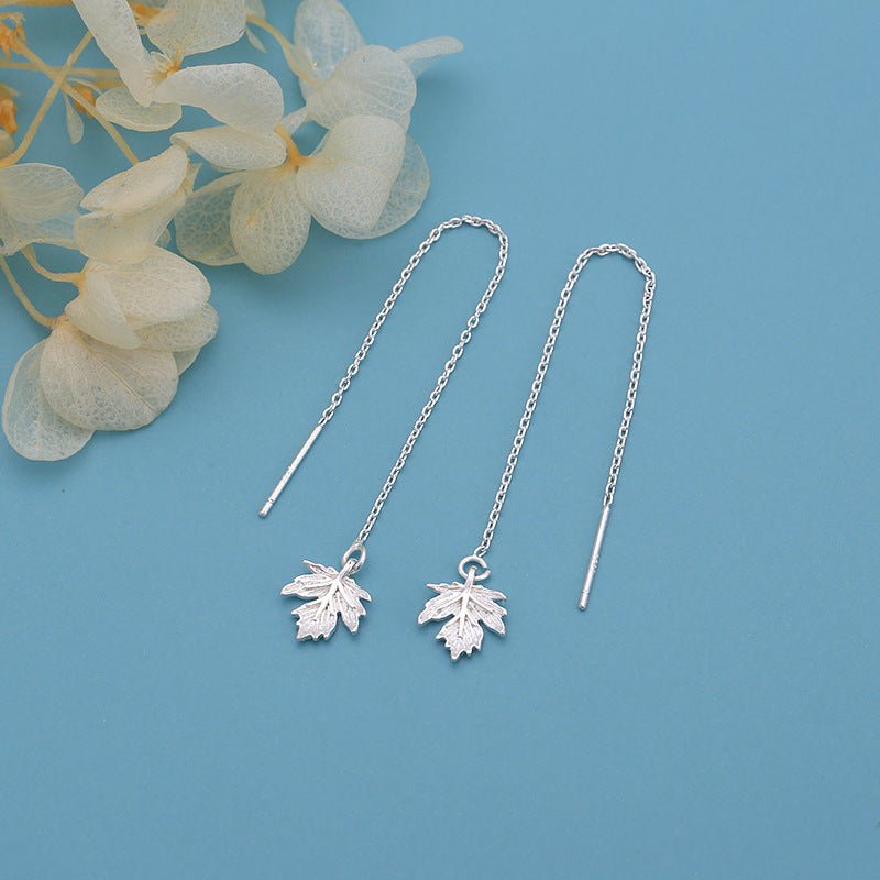 Maple Leaf Tassel Hanging Earrings – Jewelry Watches